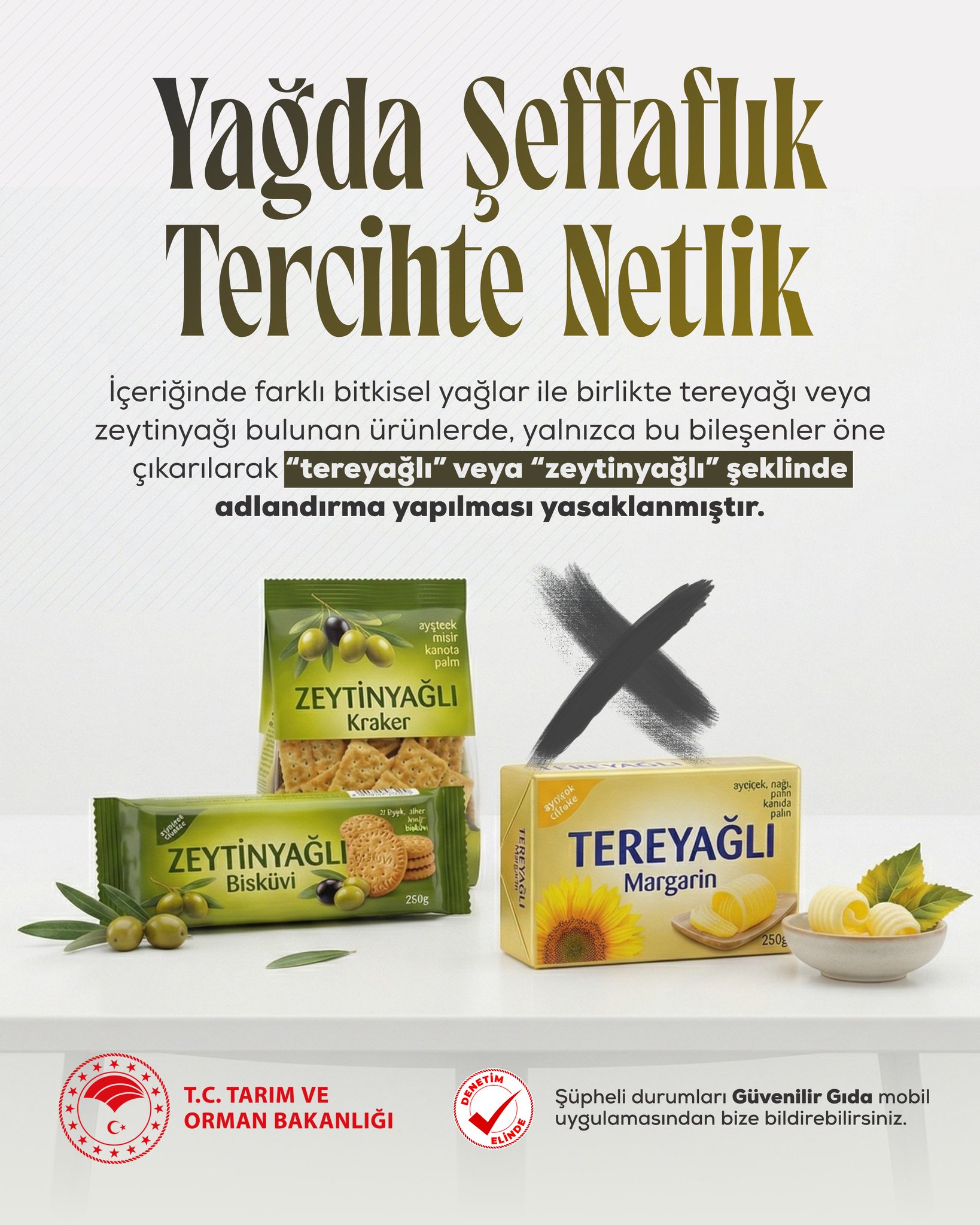 Tarım ve Orman Bakanlığı’ndan “tereyağlı” ve “zeytinyağlı” ürünlere yeni düzenleme