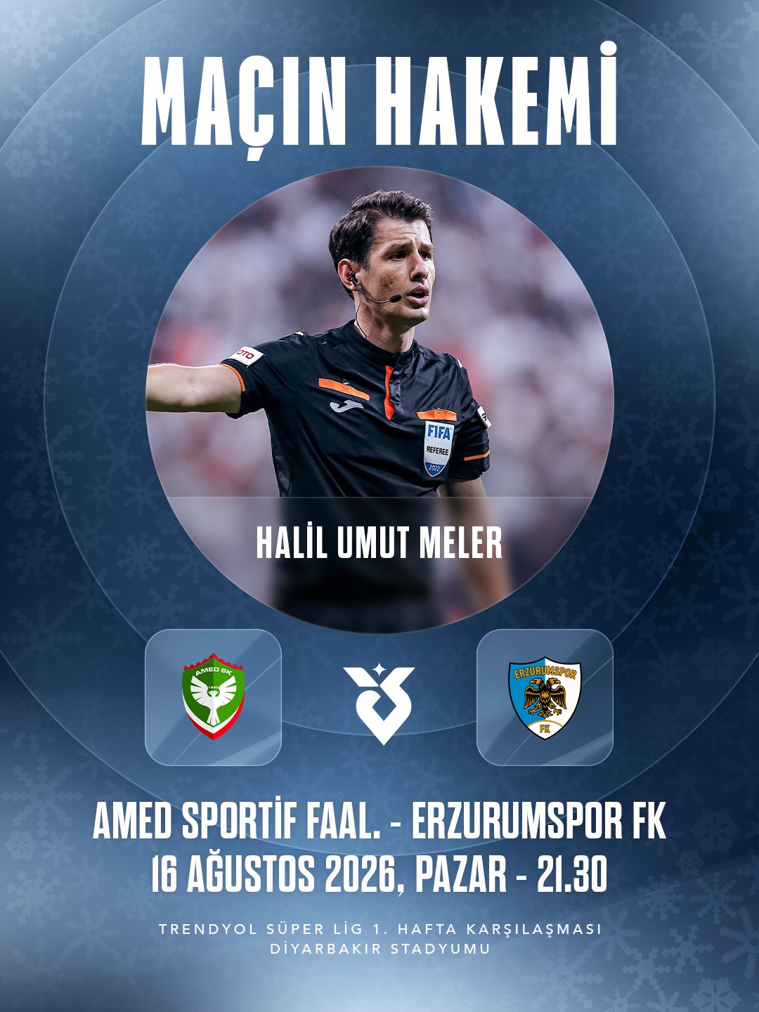 Amedspor-Erzurumspor maçının hakemi belli oldu