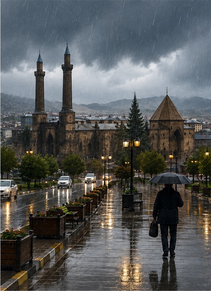 Erzurum için kuvvetli sağanak uyarısı