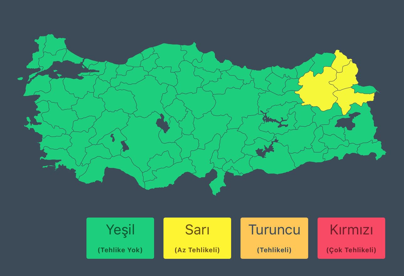 Kuzeydoğu ’da kuvvetli yağış uyarısı