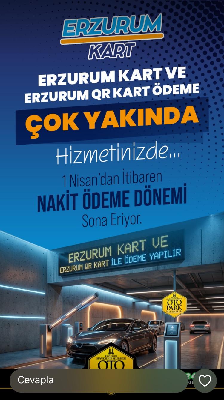 Erzurum’da otoparklarda yeni dönem: Nakit ödeme tarih oluyor!